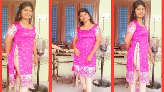 New model designer Kurthi designer Karthika cutting and stitching krishnaponnamvlogs [upl. by Eidak]