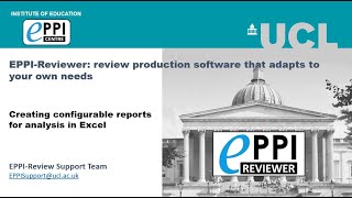 Creating a configurable report in EPPIReviewer 4 for analysis in Excel [upl. by Katee]