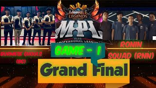 Burmese Ghouls BG Vs Ronin Squad RNN  Game 1  GRAND FINAL ဗိုလ်လုပွဲ  Mpl Myanmar Season 1 [upl. by Geirk687]