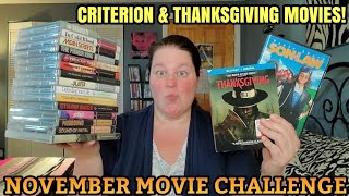 NOVEMBER MOVIE CHALLENGE  Criterion amp Thanksgiving Films [upl. by Eitteb599]