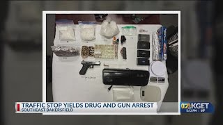 Stolen gun meth seized in SE Bakersfield traffic stop [upl. by Leonteen117]