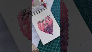 Leaf impression idea with quotes ☘️😍😃 art painting acrylic shortsviral artshorts arttutorial [upl. by Now125]