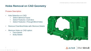 SimLab  Remove Holes on CAD [upl. by Ettelrats]