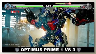 Optimus Prime vs Megatron Starscream amp Grindor with Healthbars [upl. by Krishnah]