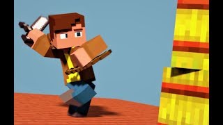 Attack moves blender Minecraft animation [upl. by Aicittel]