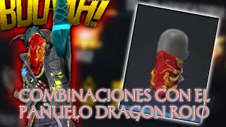 COMBINACIONES CON EL PAÑUELO DRAGON ROJO COMBINACIONES INSANAS PARA HOMBRE PAÑUELO ROJO FREE FIRE [upl. by Arateehc]