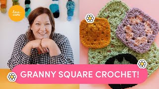 Crochet a basic Granny Square  A beginners step by step guide [upl. by Kylen598]