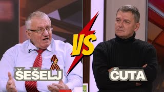 NEVIĐENI DUEL  Vojislav Šešelj i Aleksandar Jovanović Ćuta  Optužbe uvrede i napuštanje studija [upl. by Tippets923]