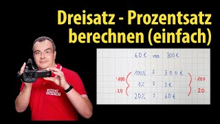 Dreisatz  Prozentsatz berechnen  Einführung mit einfachen Aufgaben  Lehrerschmidt [upl. by Notnilc]