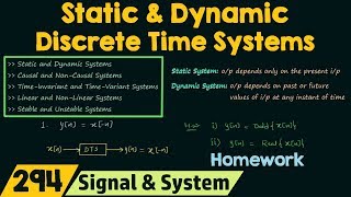 Static amp Dynamic Discrete Time Systems [upl. by Tloh]