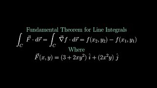 Fundamental Theorem for Line Integrals  Conservative Vector Field Line Integral [upl. by Aitnecserc]