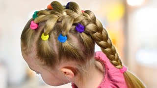 Amazing Hair Tutorial Pigtail Braided Hairstyles with Elastics  2024 Hairstyles by LittleGirlHair [upl. by Harriman357]