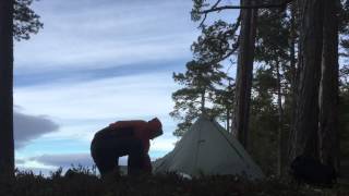 Pitching Tarptent StratoSpire 2 in semiwindy conditions [upl. by Wehtta809]