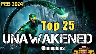 Top 25 Unawakened Champions in Marvel Contest of Champions • Mcoc Rankings • February 2024 [upl. by Graeme435]