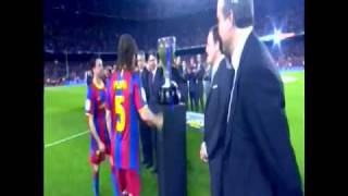 FC Barcelona Winners  Official Handover of League Trophy 1552011 [upl. by Warton142]