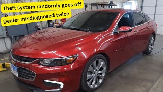 2016 Chevrolet Malibu theft detection system malfunction Dealer attempted repairs twice [upl. by Almira]