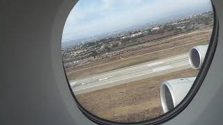 Business Class of Singapore Air A380 take off from LAX [upl. by Ahsatsana]