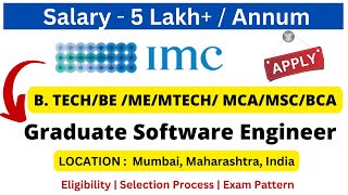 IMC off Campus Drive Graduate Software Engineer  Salary 5 LPA  freshersjobs 2023 [upl. by Skutchan]