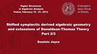 Dominic Joyce  Shifted symplectic derived algebraic geometry 23 [upl. by Noillid]