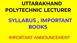 UTTARAKHAND POLYTECHNIC MATHEMATICS LECTURER EXAM II SYLLABUS II BOOKS [upl. by Healy450]