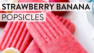 3 Ingredient Strawberry Banana Popsicles  Sallys Baking Recipes [upl. by Georgette]