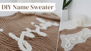 How to Embroider a Name on a Knit Sweater Using the Chain Stitch  Quick amp Easy Personalized DIY [upl. by Aniger506]