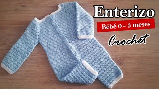 ENTERIZO PARA BEBE TEJIDO EN CROCHET  PASO A PASO Auder Crochet [upl. by Ahseikram401]