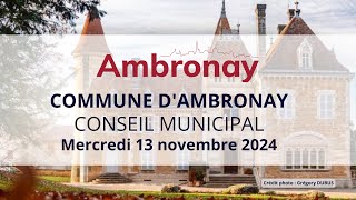 Conseil Municipal du 13 novembre 2024  Mairie dAmbronay [upl. by Ware]