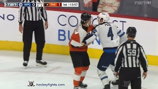 Neal Pionk vs Travis Konecny Feb 08 2024 [upl. by Aneela]