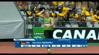 IAAF Diamond League Paris 2011  Womens javelin throw [upl. by Aleetha640]