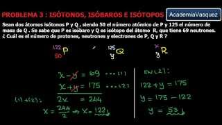 Isótopos Isótonos e Isóbaros Problema 3 número de protones electrones y neutrones [upl. by Hasseman868]