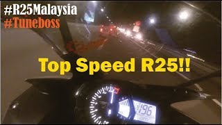 Yamaha R25 Top Speed 196KMH  Tuneboss ECU Attached [upl. by Asiluj590]