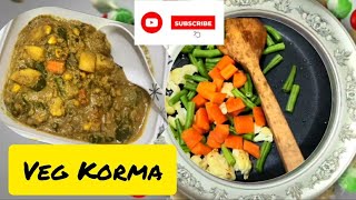 Veg Korma recipe quick recipepurevegeasycooking resturant stylemixedveg itemtasty with Chapati [upl. by Nairot]