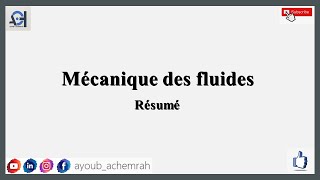 Résumé de la mécanique des fluides 2 [upl. by Vida627]