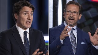 Tense exchange between Trudeau Blanchet at Frenchlanguage debate [upl. by Rector300]