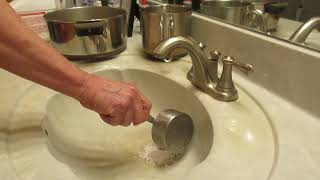 I Clear My Bathroom Sink Drain Using Thrift Drain Cleaner [upl. by Riesman]