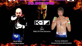 Thomas Aebischer vs Rene Meier  Kickboxing K1 rules 25 06 2016 Amriswil [upl. by Groveman755]