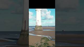 New Brighton Lighthouse by Drone 4k britishisles travel 4k shorts [upl. by Yarahs]