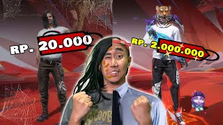 REVIEW AKUN FF Rp 20000 VS Rp 2000000 [upl. by Kliment]