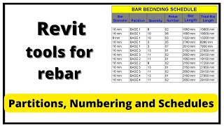 Revit structure  Rebar Partitions Numbering and Schedules [upl. by Mohun454]