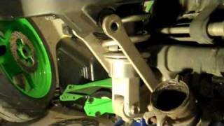 Swingarm and rear shock install on 0708 Kawasaki ZX6R Part 22 [upl. by Brebner]