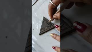 Easy terracotta jewellery making tutorial diwalispecial clay jewellery shortvideo trending [upl. by Issej512]