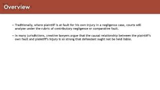 Torts lecture Relationship between Proximate Cause and Plaintiffs Fault  quimbeecom [upl. by Neeliak]