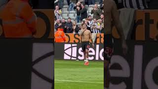 Bruno guimaraes at full time giving his shirt away Nufc v West Ham 30324 Newcastle United [upl. by Alleinad]