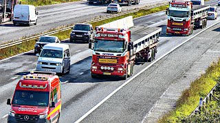 DCS Logistics Abnormal Load Escort Services  27m long Bridge Decks to Kincardine Bridge for PSH [upl. by Arad]