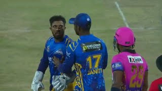 Chamika Karunarathne🤬🤬😃 Vs Kusal Mendis in LPL  Yesterday Match  KH Tech Academy [upl. by Adianez]