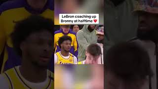 Bronny getting coached by LeBron ❤️ [upl. by Lonna]