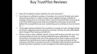 Buy TrustPilot Reviews [upl. by Atonsah116]