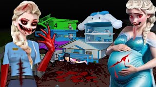 Elsa POLICE amp ELSA Pregnant Zombie Girl  Haunted  😱 SAKURA School Simulator Horror Drama 👺 [upl. by Elocon]