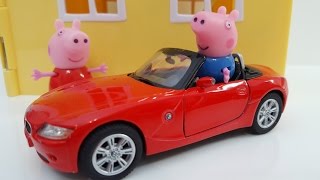 SWINKA PEPPA i wycieczka BMW po cukierki dla taty swinki  Peppa Pig [upl. by Dnalrag4]